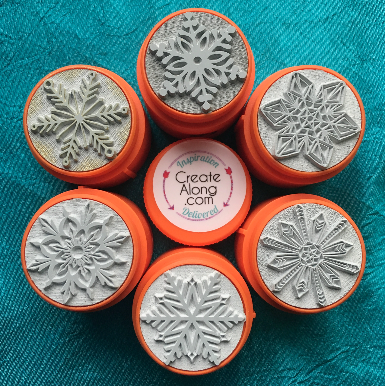 Snowflake Wood Handled Mini Stamp