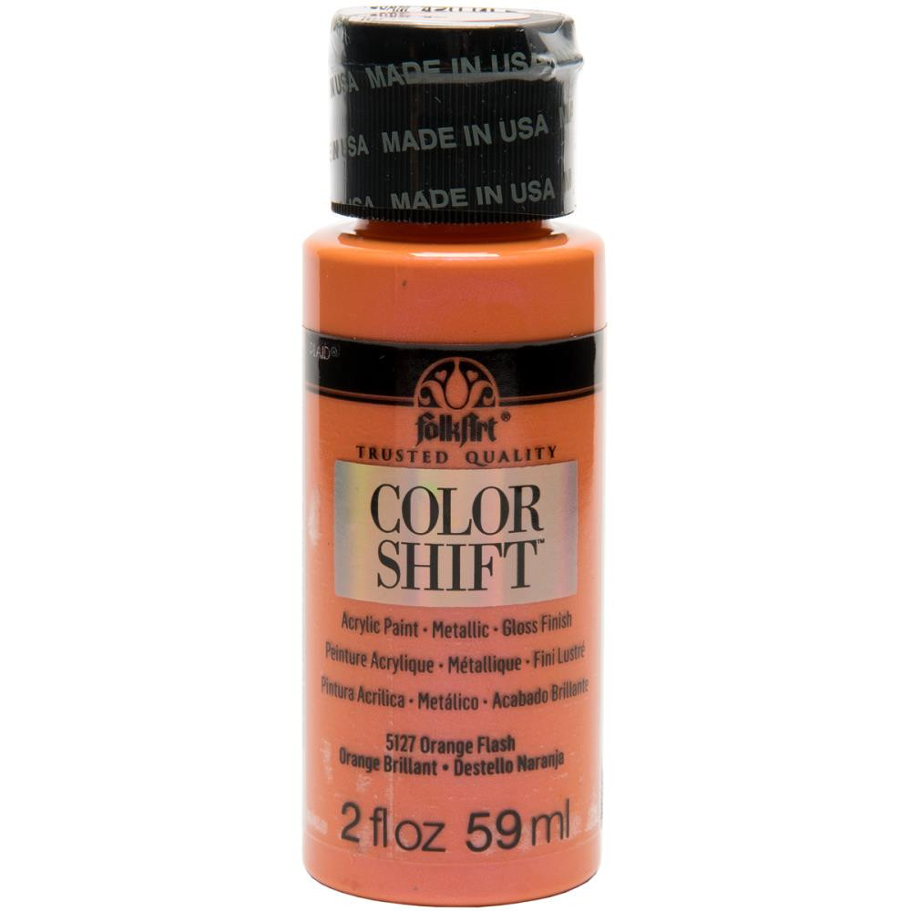 FolkArt Color Shift 2oz Paint - Orange Flash - Poly Clay Play