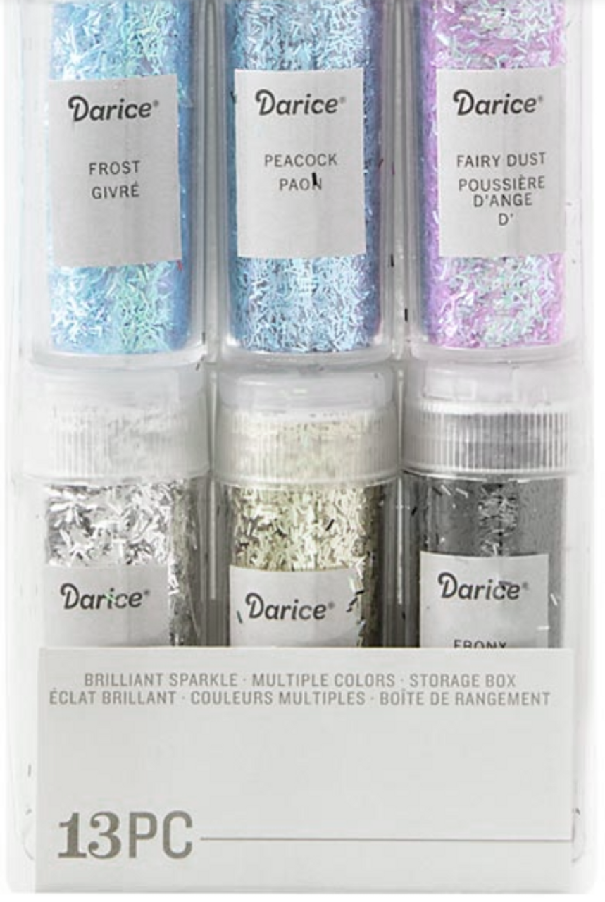 Tinsel Glitter Set 12 Assorted Colors - Poly Clay Play