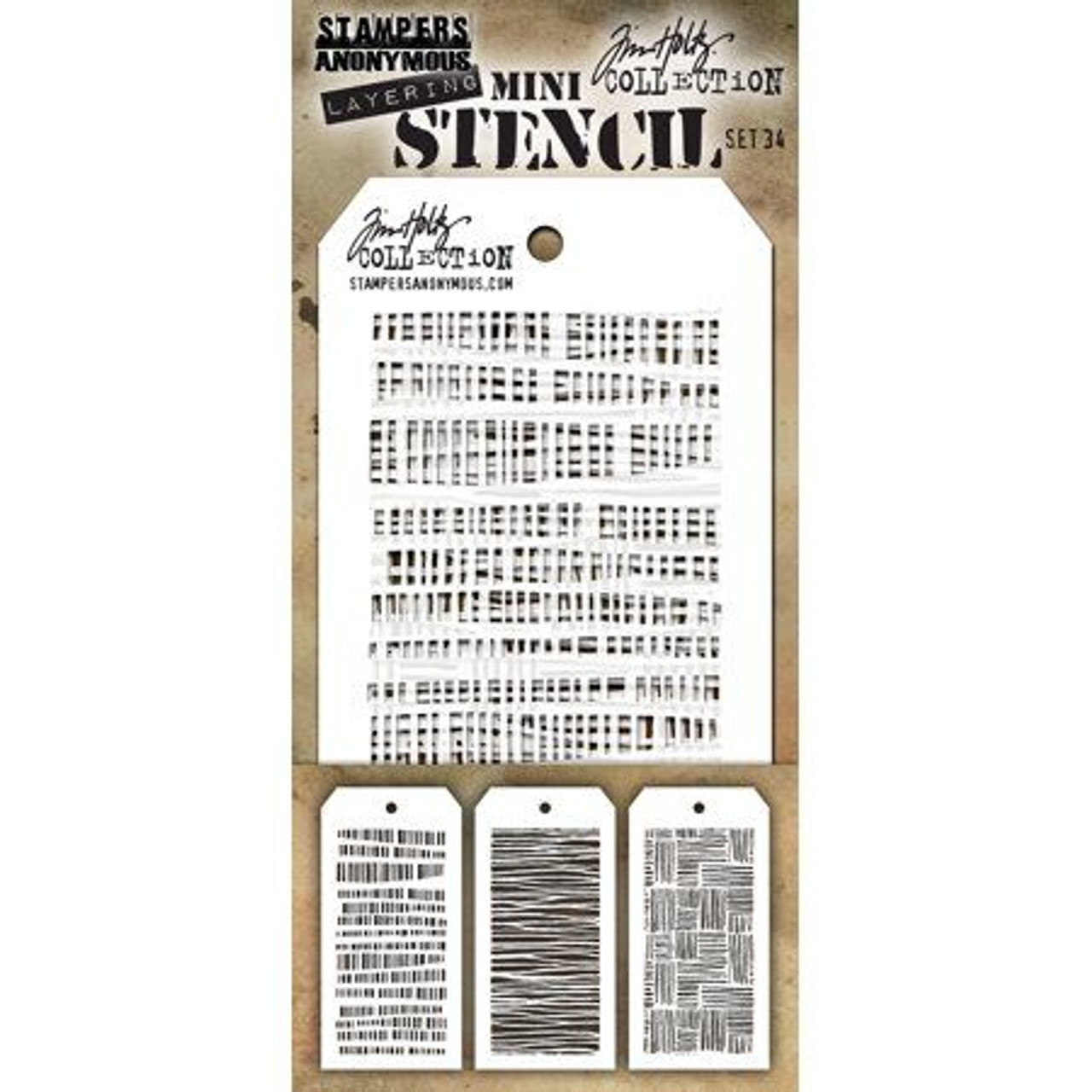 6 Tim Holtz Mixed Media Layered Stencils Set