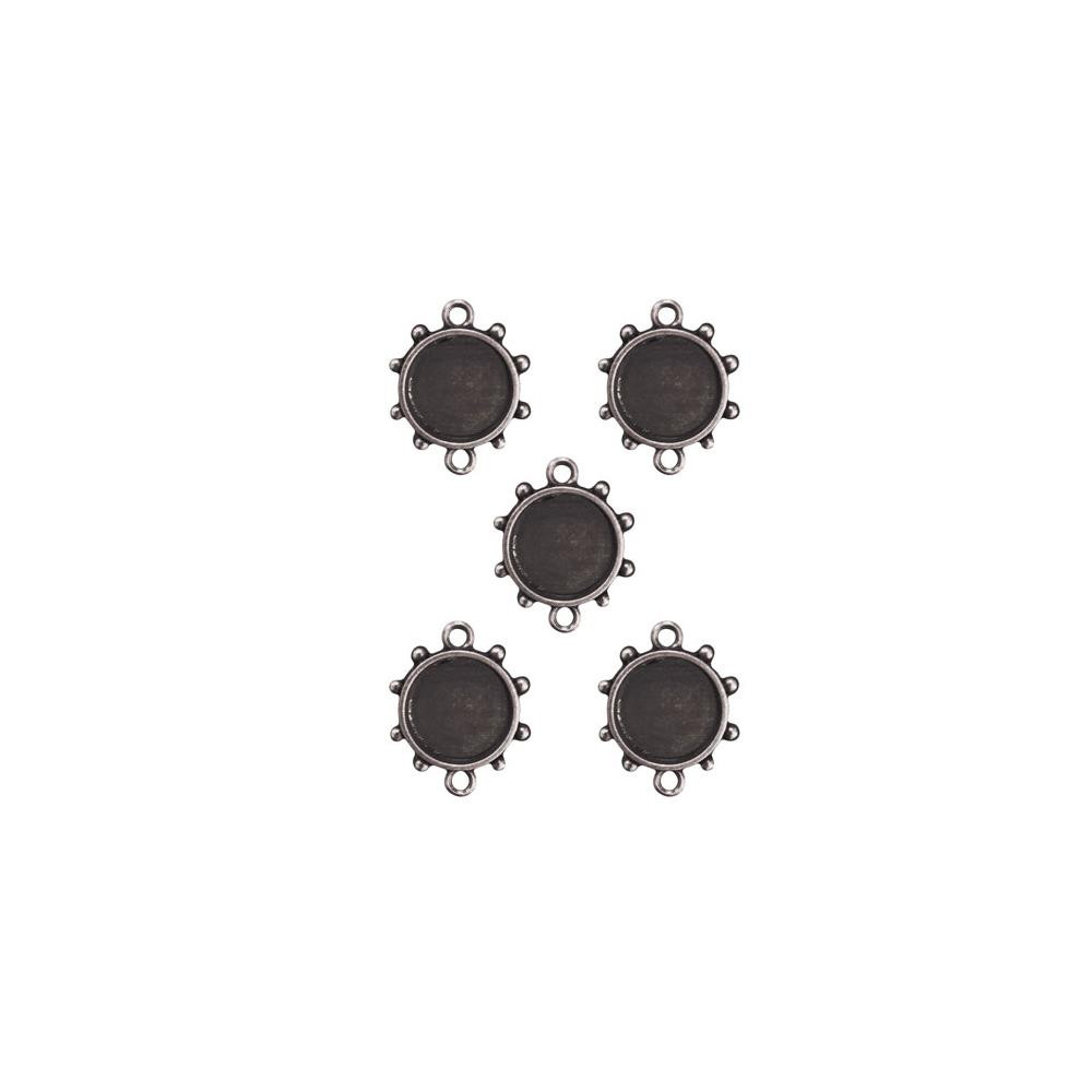Spellbinders Media Mixage Circles One – 5 Stück Blenden, Silber, Ca. 40x30 Mm – Für Schmuck, Scrapbooking, DIY-Projekte