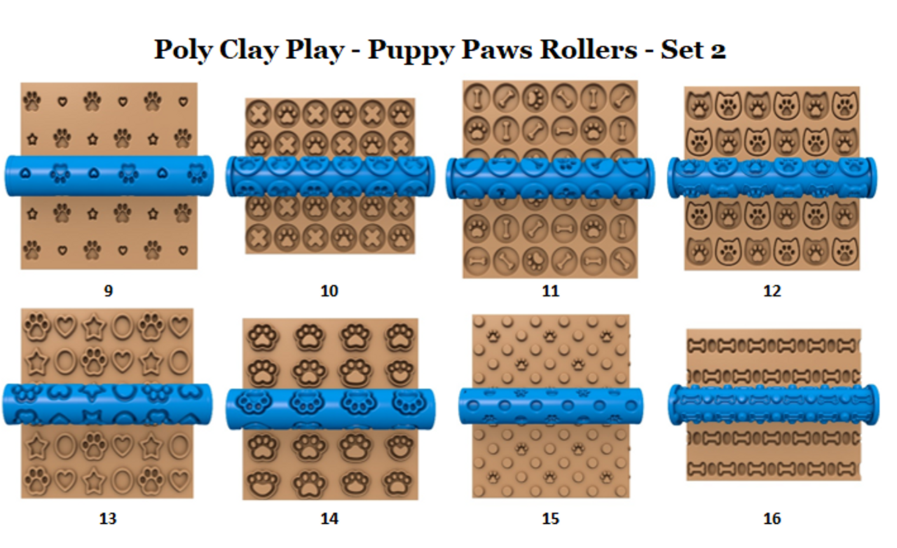 Texture roller sets for clay