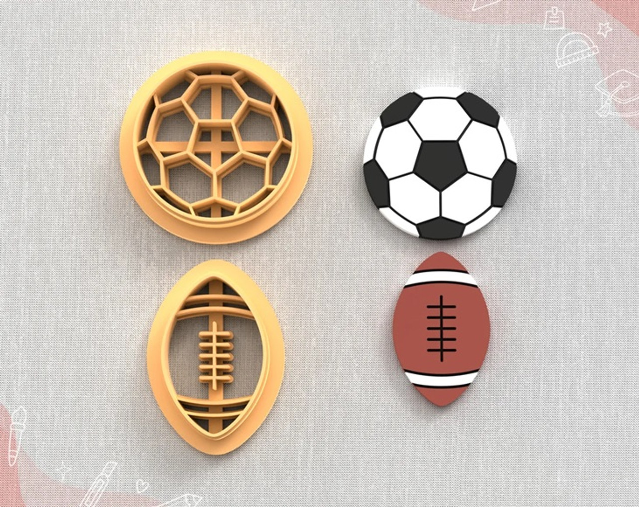 Jewelry Accessories, Football Clay Beads, Clay Sports Beads, Soccer Beads