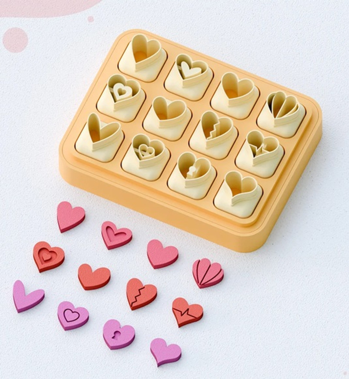 PCP Mini Cutters Set and Storage Box - Be Still My Heart - Poly Clay Play