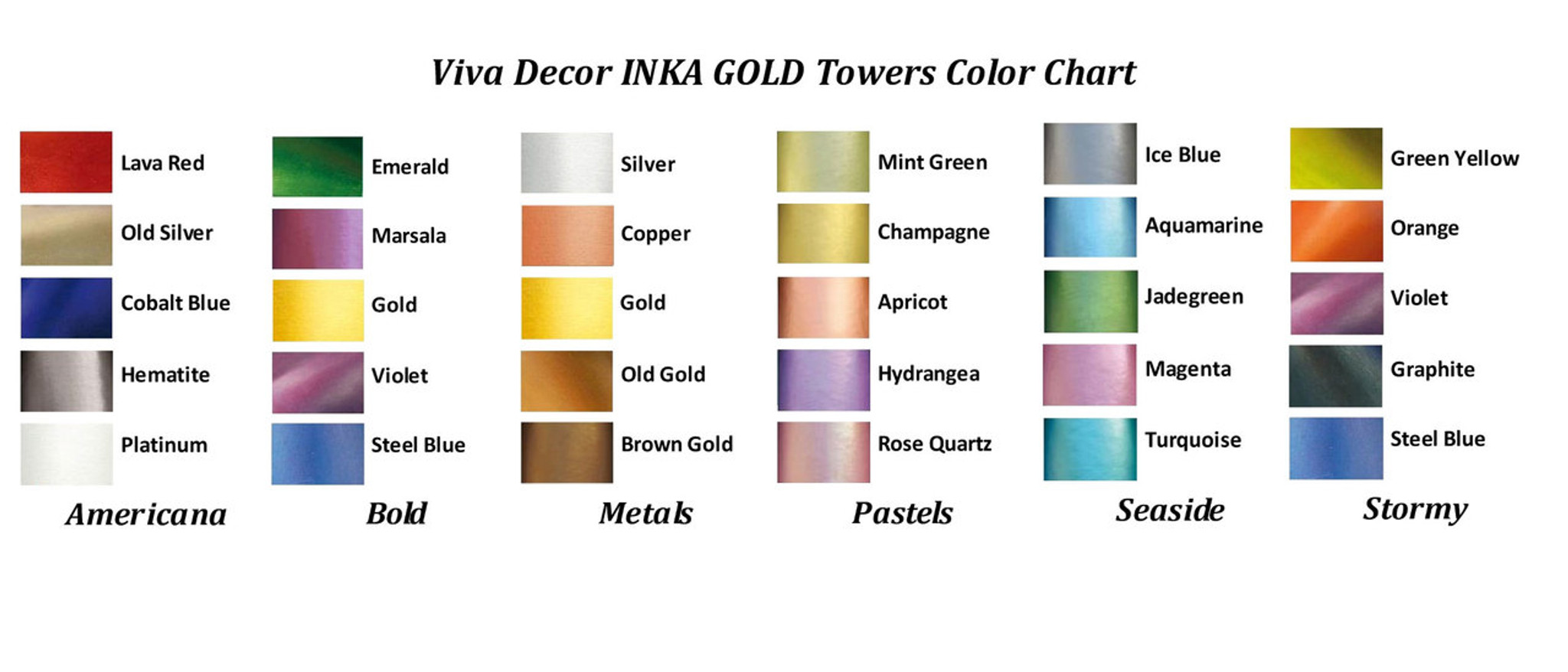 Viva Decor Inka Gold Color Chart
