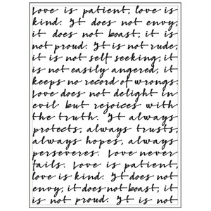 Script Love Is Quote- Background Embossing Folder 4.25"X5.75"
