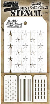 Tim Holtz Mini Layered Stencil Sets 3/pkg Set 37