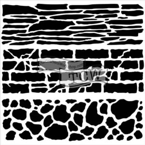 Mini Rock Wall 6 x 6 Stencil