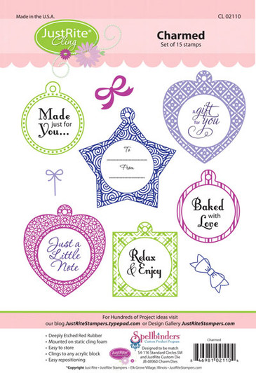 JustRite Rubber Stamps Charmed Cling Set