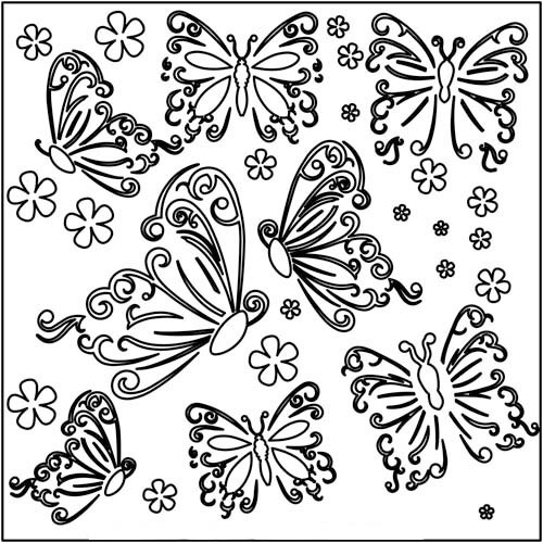 Stencil Butterflies 5 x 5