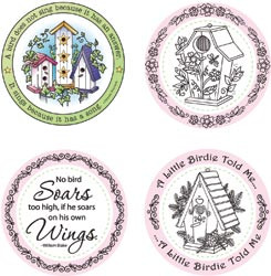 JustRite Rubber Stamps Bird Houses Set