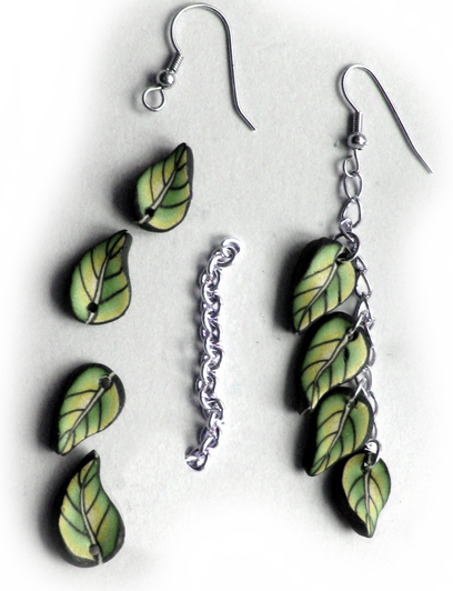 Green Illusion Leaf Cane