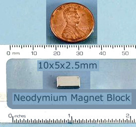 Rare Earth Magnet Neodymium 10x5x2.5mm