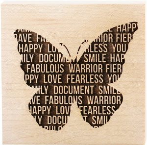 Teresa Collins Wood Mount Stamps - Butterfly Words