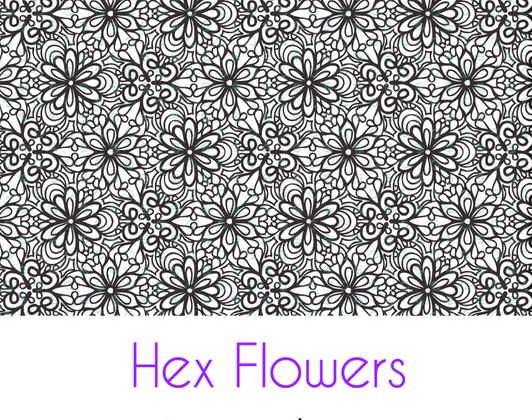 Hex Flowers Large Silkscreen Stencil