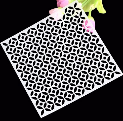 Optical Illusion Stencil Leaves or Cogs