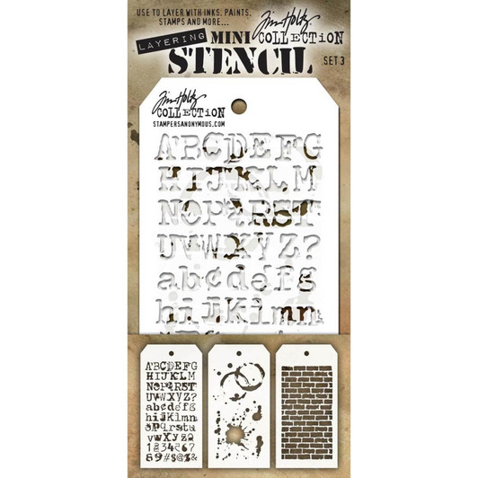 Tim Holtz Mini Layered Stencil Sets 3/pkg Set 3