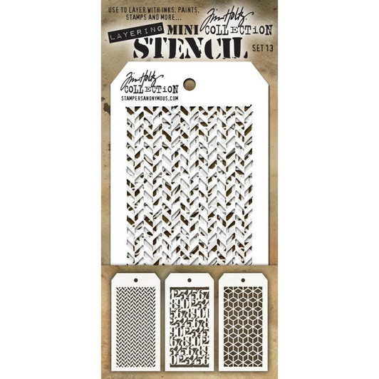 Tim Holtz Mini Layered Stencil Sets 3/pkg Set 13