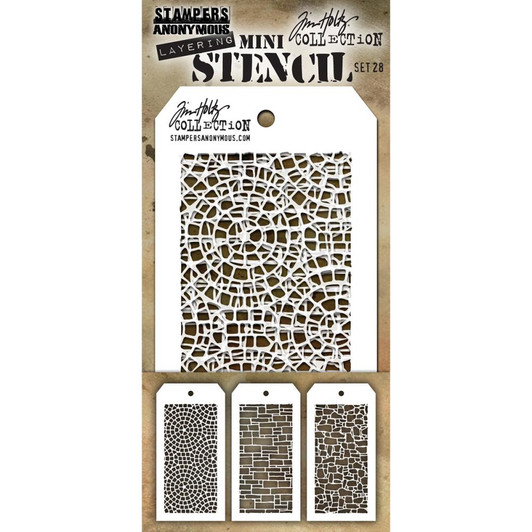 Tim Holtz Mini Layered Stencil Sets 3/pkg Set 28
