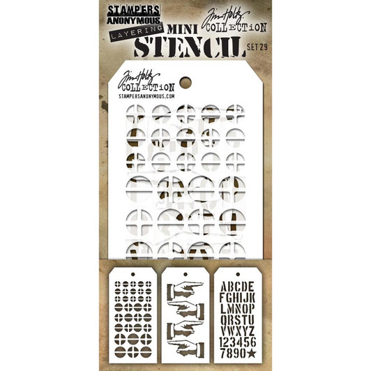 Tim Holtz Mini Layered Stencil Sets 3/pkg Set 29