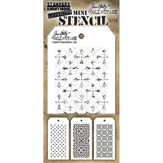 Tim Holtz Mini Layered Stencil Sets 3/pkg Set 30