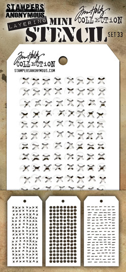Tim Holtz Mini Layered Stencil Sets 3/pkg Set 33