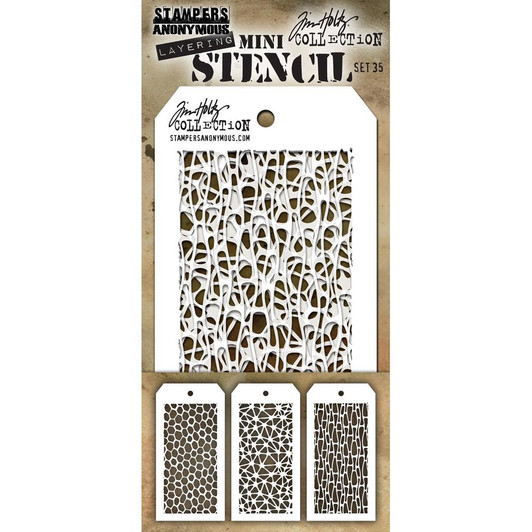 Tim Holtz Mini Layered Stencil Sets 3/pkg Set 35