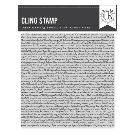 Birdsong Script Cling Stamp