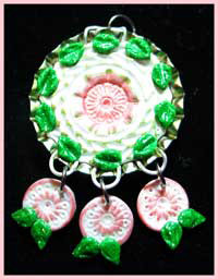 Rosy Garden Charm Poly Doodle Bottle Cap Project