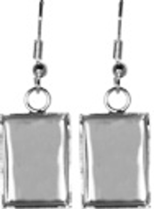 Bezel Earrings - Rectangle