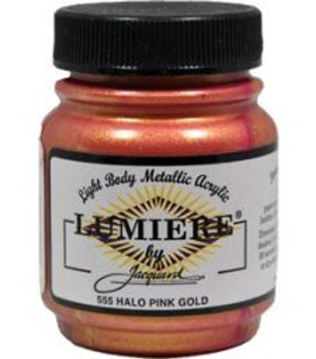 Jacquard Lumiere Metallic Acrylic Paint 2.25oz - Halo Pink Gold