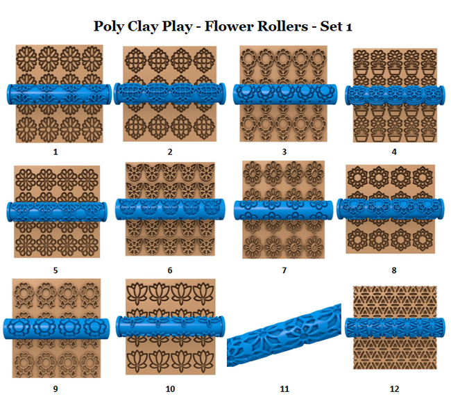 PCP Flower Seamless Texture Rollers Set One - 12 Options