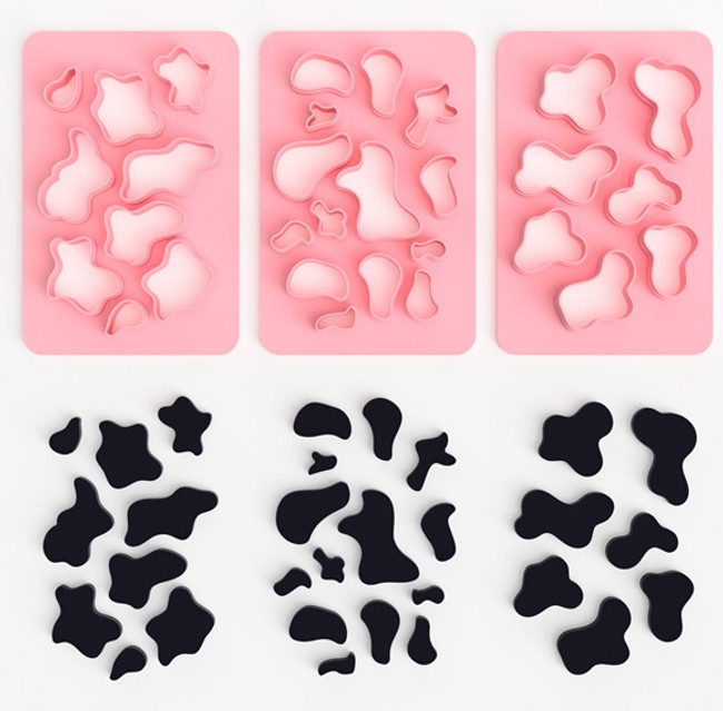 PCP Cow Pattern Cutter Set of 3