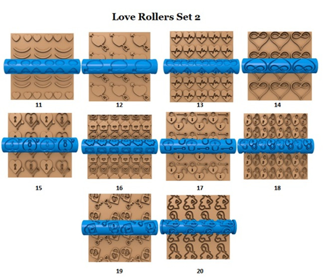 PCP Love Seamless Texture Rollers Set 2 - 10 Options