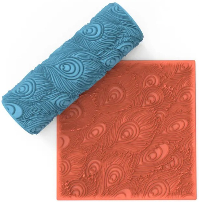 PCP Peacock Feathers Texture Rollers Innie and Outie Designs