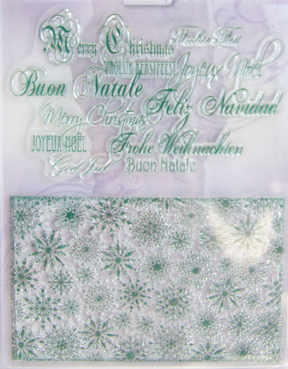 Rubber Stamp Set by Viva Decor - Christmas Background and Letters