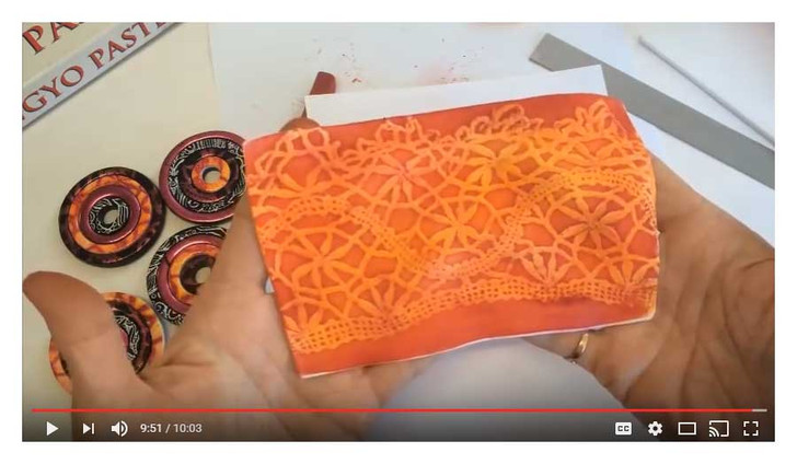 Part 1 Polymer Clay Veneers Using Chalk and Lace Video by Debbie Crothers