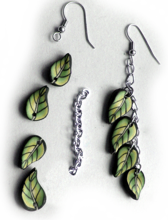 Green Illusion Leaf Cane