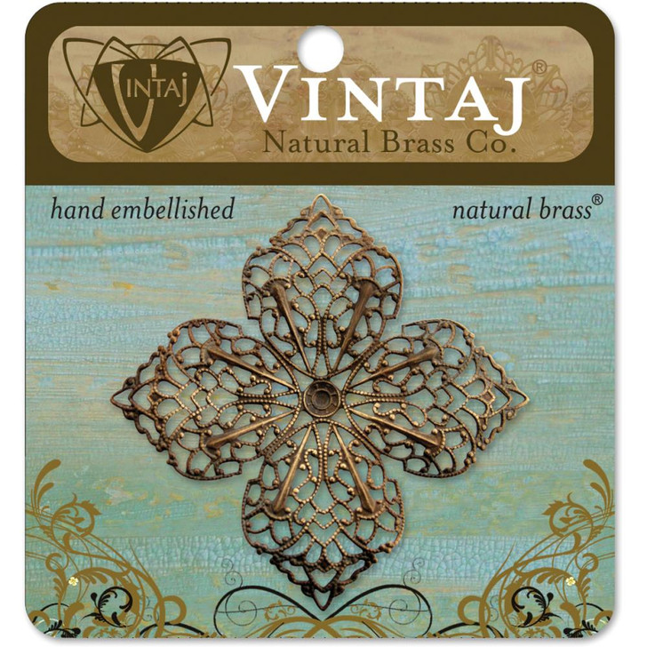 Vintaj Metal Accent 1/Pkg Filigree Clover Petal 59mm