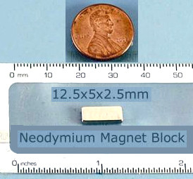 Rare Earth Magnet Neodymium 12.5x5x2.5mm