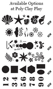 Some of the stencil options available at Poly Clay Play!
