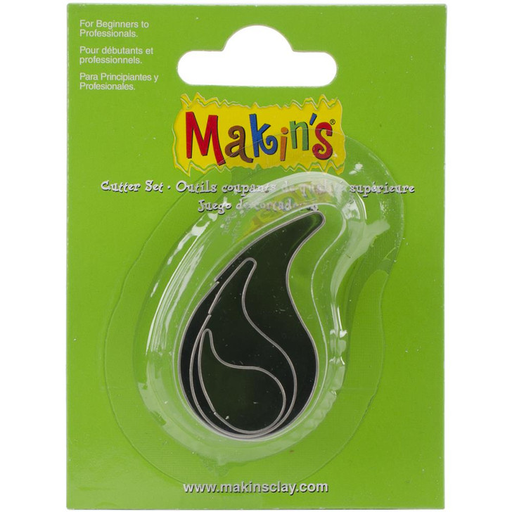 Makin's Clay 3 Piece Cutter Set Water Drop Paisley