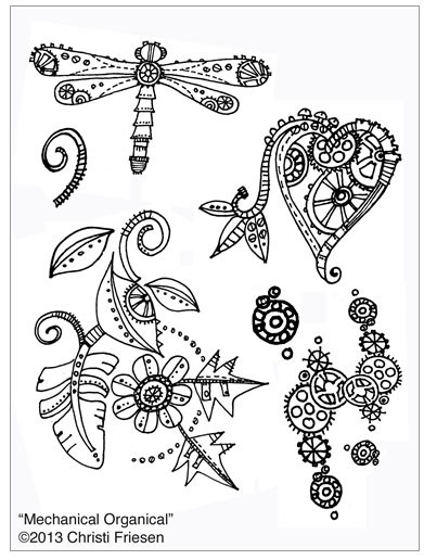 Christi Friesen Texture Stamp Mechanical Organical