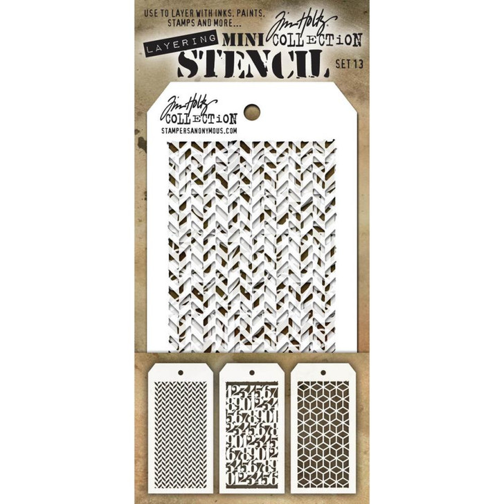 Tim Holtz Mini Layered Stencil Sets 3/pkg Set 13