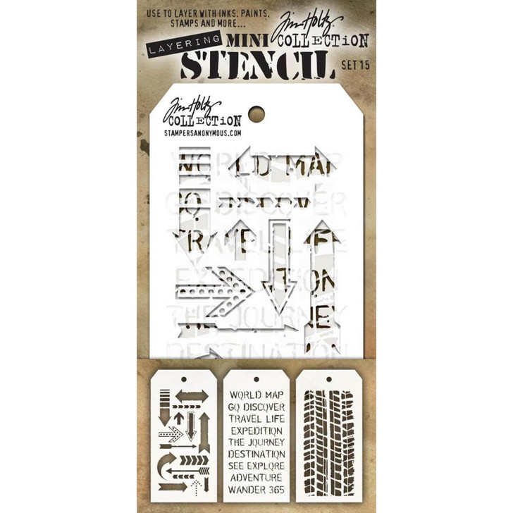 Tim Holtz Mini Layered Stencil Sets 3/pkg Set 15