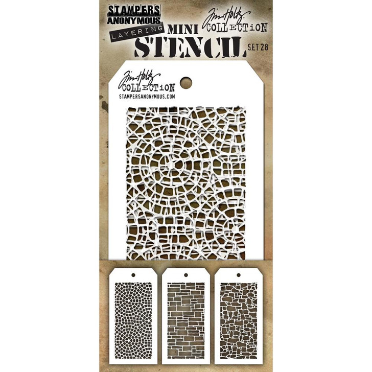 Tim Holtz Mini Layered Stencil Sets 3/pkg Set 28