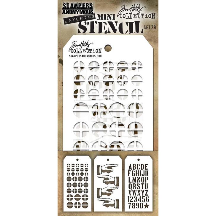 Tim Holtz Mini Layered Stencil Sets 3/pkg Set 29
