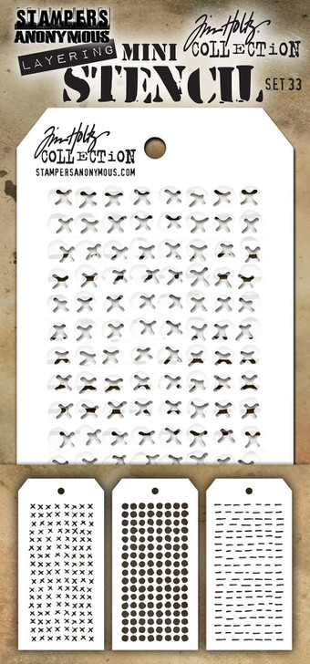 Tim Holtz Mini Layered Stencil Sets 3/pkg Set 33