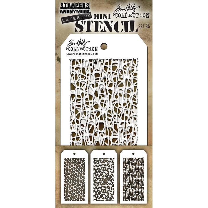 Tim Holtz Mini Layered Stencil Sets 3/pkg Set 35