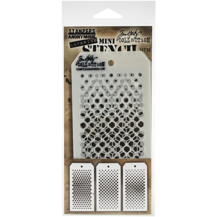 Tim Holtz Mini Layered Stencil Sets 3/pkg Set 39